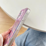 Iridescent Pink Holographic Leopard Print with Wrist Chain Trendy Phone Case for iPhone 16 15 14 13 Pro Max Back Cover Capa
