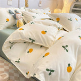 Girls Duvet Cover Pink Bow Kawaii Bedding Set Polyester Bedclothes Sheet Pillowcase Twin Full Queen Size Ins Floral Bedspread