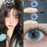 2PCS Colored Contact Lenses Korean  Natural Lenseses Soft Lens Eye Beauty Pupil ﻿Blue  Lense