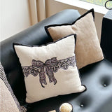 Modern Tufting Cushion Cover Black White Bowtie Pillow Case Nordic Geometric Home Back Support Pillowcase Decorations 45*45cm