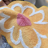 Cute Round Flower Tufting Rug Carpet Soft Plush Tuftted Feet Paid Carpet  Bathroom Anti-slip Doormat Sofa Bedside Rugs