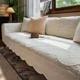 French Vintage Velvet  L Shape Sofa Cover, 3 Seater, Soft Plush Couch Slip Covers, Non Slip Quilted Furniture Protectors