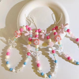 DIY Bow Knot Phone Pendant Bead Chain Lanyard Strap Cord Handmaed For Iphone Bracelet Keychain