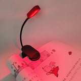 620nm Red Clip-On Book Light Rechargeable Portable Reading Light No Blue Light Eye Care for Bedtime Migraine Relief Night Light