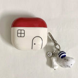 line red house simple style imd silicone earphone case for airpods 1 2 3 4 pro 2 soft protection cover