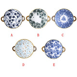 7.5inch Japanese Noodle Bowl Ceramic Soup Bowl With Handle Salad Pasta Bowl Kitchen Tableware Microwave Oven Bakware