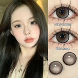 1 Pair High Quality Color Contact Lenses with Diopter Myopia Eyes graduated color Beauty Pupil Makeup Yearly