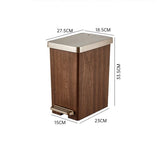 Wood Grain Garbage Bin High-end Household Garbage Storage Sealed with Lid Double Opening Design Kitchen and Bathroom Garbage Bin