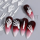 5D Relief Skeleton Hand Halloween Nail Art Stickers Devil's Eye Slider Decal DIY Manicure Decoration Tips Nail Accessories Tools
