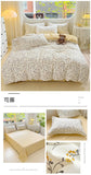 100% Cotton Bedding Set Soft Skin-friendly Four Piece Set Single Couple Flower Printed Comforter Duvet Cover Set for Adults Kids