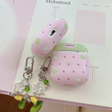 For AirPods Pro3 Pro 2 AirPods 2 3 4 Case Fashion Cute Frosted polka dot apple Shock Proof Earphone Protective Sleeve