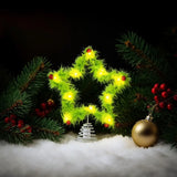Furry Christmas Tree Topper Creative Design Ornaments Holiday Tree Topper Light-Up Hollow Out Christmas Tree Decorations