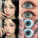 2PCS Colored Contact Lenses Korean  Natural Lenseses Soft Lens Eye Beauty Pupil ﻿Blue  Lense
