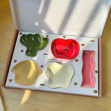 Vegetable Style Ceramic Sauce Plate Wasabi Oil Vinegar Dispenser Container Korean Style Dining Room Table Decor Accessories