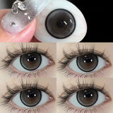 2pcs Color Contact Lenses Black Large Diameter 14.5mm Myopia Diopter -0.00to-8.00 Beauty Pupil High Quality Natural Lens