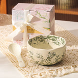 Oil Painting Ceramic Rice Bowl Spoon Tableware Personal Dining Bowls Dessert Bowl for Food High End Household Bowls