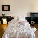 Rose Flowers Embroidery Bedding Set 800TC Lyocell Cotton Soft Silky Cool Feeling Duvet Cover Flat/Fitted Bed Sheet Pillowcases