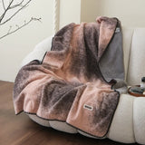 Ikeehome  Imitation woolen milk fleece shell needle decorative blanket double-sided fleece casual blanket