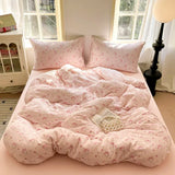 Girls Strawberry Bedding Sets 2026 New Queen Size Bed Sheet Set Duvet Cover Set With Pillowcase No Filling