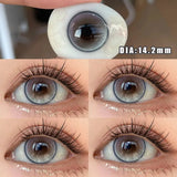 2Pcs New Colored Contact Lenses with Prescription Myopia Degree 0.00- 8.00 Grey Purple  Lens Eye Beauty Pupil Soft Lens