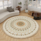 Retro European Round Carpet Living Room Sofa Coffee Table Anti Slip Carpets Classic American Bedroom Bedside Anti Stain Rug