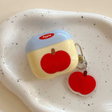 New Cute Red Apple Pattern Gloss Shockproof Protective Cover Case For AirPods 1 2 3 4 Pro 2 Earphone Bluetooth Earphone Shell