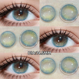 14.5mm Big Diameter Colored Contacts 2pcs Half Yearly Multi-Tone Lenses for Daily Life Makeup Party