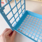 Double Layer Desktop Storage Basket Plastic Large Capacity Student Stationery Storage Box Desktop Organizer Storage Baskets New