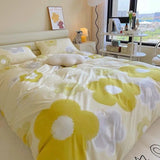 Ins Nordic Butterfly Bedding Set Flat Bed Sheet Duvet Cover Twin Full Queen Nordic Bed Linen Boy Girl Bedding Sets