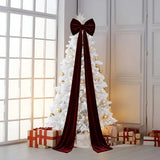 Large Christmas Bow Decoration Velvet Hanging Ornament Big Ribbon Decor for Tree Wall Fireplace Indoor Outdoor Holiday Party