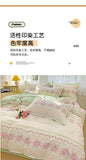 100% Cotton Four Piece Set Soft Skin-friendly Duvet Cover Set Single Couple Flower Printed Comforter Bedding Set for Adults Kids