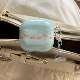 A Row of Goldfish + Brand Suitable for Apple for Airpodspro2 Case/For Airpodspro Case/For Airpods4 Case/For Airpods3 Case/For Airpods2 Case/Fashionable Women's Earphone Case/Simple Earphone Case