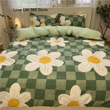 Ins Style Fashion Butterfly Bedding Set For Girls Boys Double Size Flat Sheet Duvet Cover Pillowcase Bed Linen Home Textile