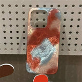 Korean Cute Dog Stripes Gradient Phone Case for IPhone 16 15 14 13 11 12 Pro Max Plus Lovely Puppy Vortex Pattern Cover Funda