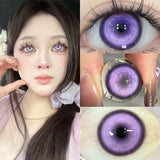 2PCS Halloween Cosplay Graduated Contact Lenses Anime Koi Silver Green Contact Lenses Red Pupils Lenses14.5mm Yearly