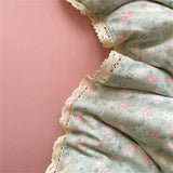 Knitted Class A Soft Bedding Set Washed Cotton Bed Sheet Queen King Size Duvet Set Flower Comforter Set Pillowcase Bed Linens