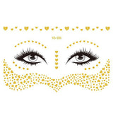 Glitter Stickers Face Tattoo Flash Gold Temporary Metalic Tattoos Waterproof Makeup Decals for Girls Party Music Festival