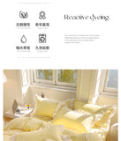 Korean Princess Style Bowknot Bedding Sets Lace Duvet Cover Fitted Sheet For Girl Woman Bedroom Decor Bed Linens Home Textiles