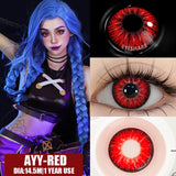 Contact Lenses 1 Pair Green Lenses Red Lens Cosplay Colored Lenses Anime Blue Lens Halloween Colorful Makeup Eye Cosmetic