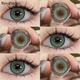 Contact Lenses Natural Brown Colored Pupils Cosmetic Grey Lenses Green Lens Yearly for Daily Party