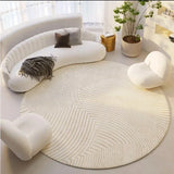 Nordic Round Carpet for Living Room Large Area Light Luxury Bedroom Decor Bedside Plush Mat Dressing Chair Rug Tapis