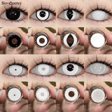 1 Pair Halloween Contact Lenses for Eyes Cosplay Lenses Anime Lenses Black&White Lenses Accessories Yearly