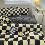 Plaid Style Bedding Set Skin-friendly Quilt Cover Pillowcase Bedsheet Home Bed Linen Sets Single/Full/Queen/King Size Bedclothes