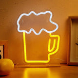 Chi-buy LED Neon Tumbler beer glass USB Powered Neon Signs Night Light 3D Wall Art Bedroom Living Room Decor Lamp Signs