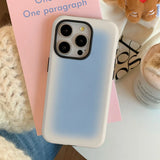 Blue and White Gradually Changing Color Case for IPHONE 16 ProMax 15 14 13 12 11 PRO Acrylic TPU Two in One Magnetic Phone Cases