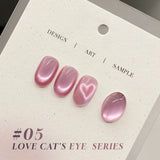 12ml 1-16pcs Autumn Nails New Clear Pink Glass Bead Moonlight Magnet Cat Eye Gel Nail Polish Whitening Nail Supplies