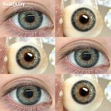 1 Pair Gray Colored Contact Lenses Natural Pupils Eyes Soft lenses Soft Contacts 14.50mm