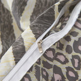 Leopard Black White Print Duvet Cove Set with Pillow Case for Twin Full Queen and King Size Home Living Bedding Sets No Sheet