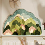 Forest Tufting Bathroom Mat Soft Tufted Hills Plants Carpet Bedside Rug Area Floor Pad Bedroom Doormat Aesthetic Home Room Decor
