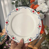 Creative Floral Plate Household Circular Serving Plates High-end Simple Fruit Dessert Dish Nordic Style White Ceramic Tableware